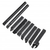 Drillpro 9pcs 16mm Shank Lathe Boring Bar Turning Tool Holder Set with Carbide Inserts COD