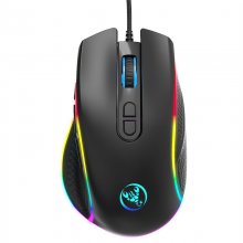 HXSJ A906 Wired Gaming Mouse RGB 800-12800DPI 8-key Macro Programming Ergonomics Gamer Mice for Desktop Computer Laptop PC COD