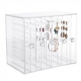 Dustproof Transparent Acrylic Earrings Jewelry Storage Box Desktop Display Stand Rack Tray Organizer COD