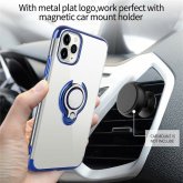 Bakeey for iPhone 12 Pro / 12 Case Plating Transparent with Ring Holder Shockproof Soft TPU Protective Case Back Cover COD