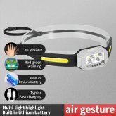 LED Motion Sensor Headlight Rechargeable 4 Light Modes COB Work Light Waterproof Running Fishing Head Torch Induction Headlamp COD