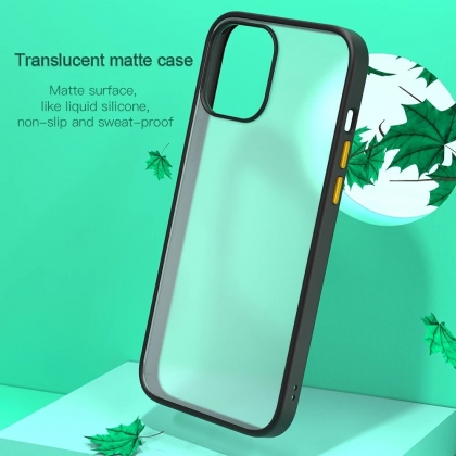 Bakeey for iPhone 12 Pro / 12 Case Shockproof Anti-Fingerprint Matte Translucent Hard PC & Soft TPU Edge Protective Case COD