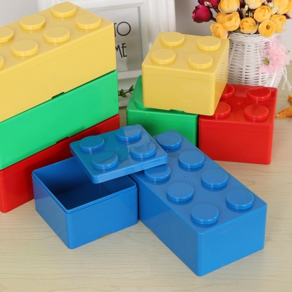 1pc Creative Storage Box Vanzlife Building Block Shapes Plastic Saving Space Box Superimposed Desktop Handy Office House Keeping Desktop Organizer COD