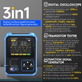 FNIRSI DSO-TC3 Digital Oscilloscope Transistor Tester Function Signal Generator 3 in 1 Multifunction Electronic Component Tester COD