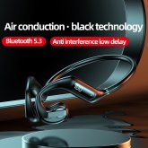 Halfsun Air Conduction Earphone bluetooth 5.3 13mm Large Moving Coil HiFi Bass Sound IPX6 Waterproof Earhooks Sports Earphone COD