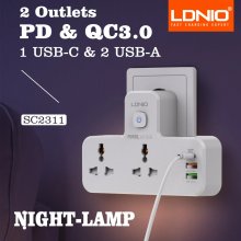 LDNIO SC2311 Power Socket Universal 2 Outlets 20W PD QC3.0 3USB Wall Charger Power Strip Adapter Multiple Plug Expander COD