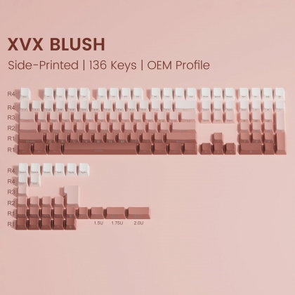 XVX 136-Key Side-Printed OEM Profile Keycap Set 6 Colors Gradient Series for ANSI Layout 61/68/84/87/100/104/108 Keys Mechanical Keyboard COD