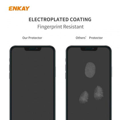 Enkay 2-in-1 for iPhone 12 Mini Accessories with Airbags Non-Yellow Transparent TPU Protective Case + 9H Anti-Scratch Tempered Glass Screen Protector COD