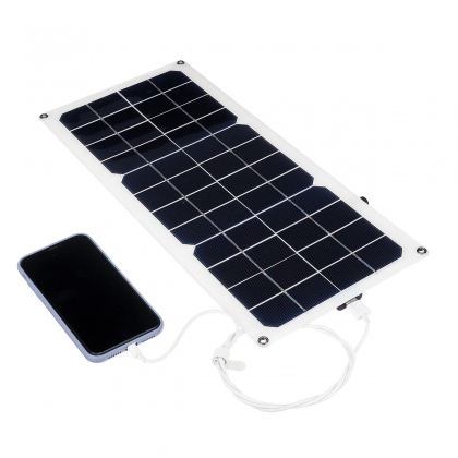 16V 10W 1.2A 420x190x2.5mm Monocrystalline Semi-flexible Solar Panel Set with Rear Junction Box Support Single USB Port COD