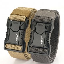 TUSHI 125cm Tactical Nylon Belt Adjustable Quick Release Wear-resistant Lightweight Waist Belt Aluminum Alloy Buckle Canvas Belt Casual Sports Belts for Outdoor Men Women