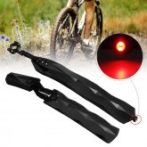 2PCS Cycling Mountain Bike Bicycle Front + Rear Fender Removable With LED Taillight Mudguard Road COD