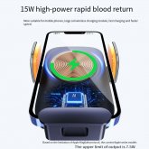 JK-685 15W 10W 7.5W 5W Solar Powered Wireless Charger Fast Wireless Charging Car Phone Holder for Qi-enabled Smart Phones for iPhone 15 15 Plus 15 Pro 15 Pro Max for Huawei Mate60 for Samsung Galaxy S