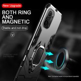 Bakeey for POCO F3 Global Version Case Armor Shockproof Magnetic with 360° Rotation Finger Ring Holder Stand PC Protective Case COD