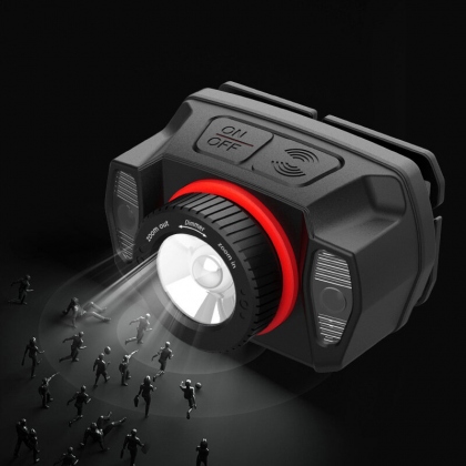 XPG+LED Strong Headlamp LED Head Light Built-In Battery Usb Charging New Wave Sensing Zoom Strong Head Light COD