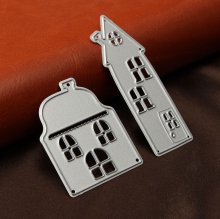 2 in 1 Tall Building Small House Cabin Metal Scrapbook Photo Album Paper Work DIY Cutting Dies COD