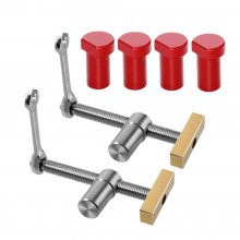 19mm/20mm 2PCS Woodworking Desktop Clip with 4 PCS Dog Holes Stop Fast Fixed Dog Hole Clip Clamp Brass Stainless Steel Fixture Vise Benches Joinery Carpenter Tool