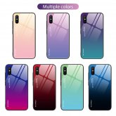 Bakeey for Xiaomi Redmi 9A Case Gradient Color Tempered Glass Shockproof Scratch Resistant Protective Case Non-original COD