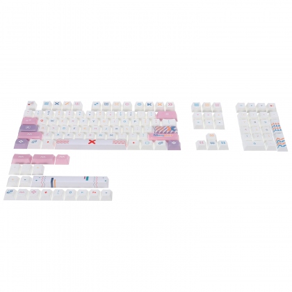 126 Keys Pink&Purple PBT Keycap Set Cherry Profile Five-sided Sublimation Custom Keycaps for Mechanical Keyboards COD