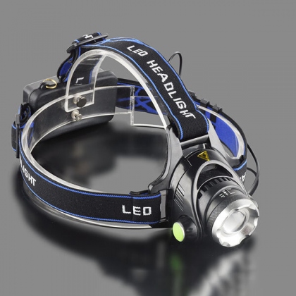 BIKIGHT 568D 650LM LED HeadLamp Waterproof 3 Modes Telescopic Zoom Rechargeable Running Camping Cycling Light COD