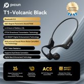 Picun T1 Bone Conduction Earbuds bluetooth Earphone 360° Panoramic Sound Low Latency IPX7 Waterproof Sports Headphones with Mic COD