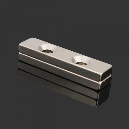 2pcs N35 40x10x4mm Strong Block Magnets Countersunk Rare Earth Neodymium Magnets with 2 Holes