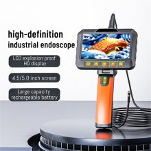 VISHRT T27 Dual Camera Dual Picture Handheld Endoscope 7mm 5 Inch LCD 1080P Borescope High Definition 5-6 Hours Battery Life COD