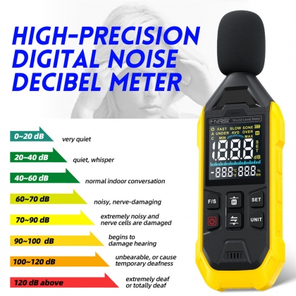 FNIRSI FDM01 High-Precision Digital Noise Decibel Meter 31.5Hz-8.5KHz Range 30-130dB Fast Slow Response Top Rated Acoustic Analysis Tool COD