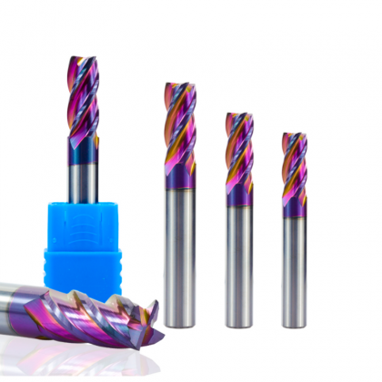 Drillpro 5/6/8/10/12mm ULTRA Surface Tungsten Carbide End Mill HRC60 4 Flute Spiral End Milling Cutter CNC Router Bit COD