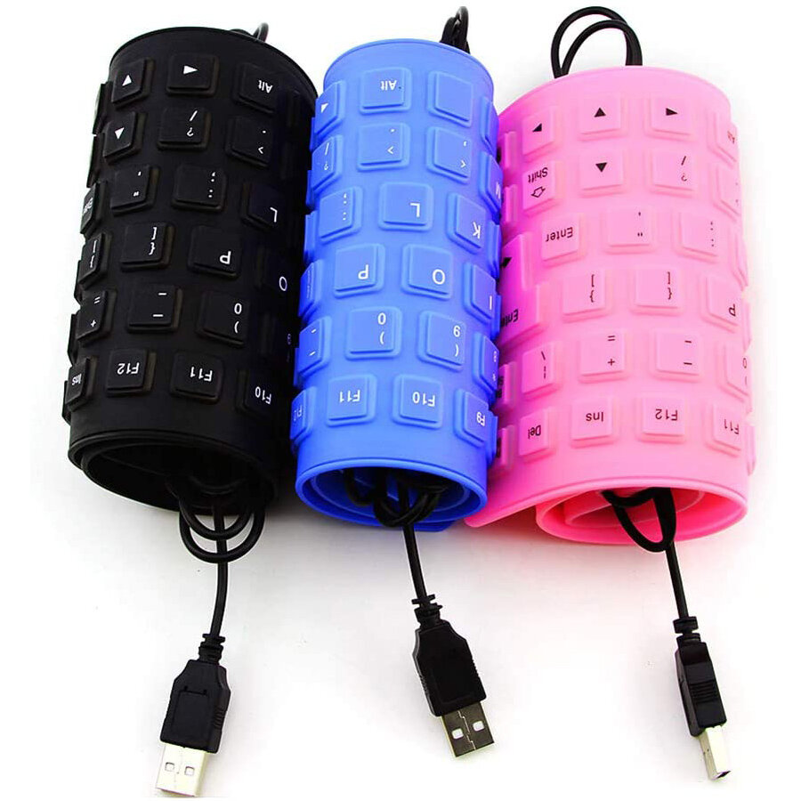 85 Keys Portable Mini USB Keyboard Flexible Waterproof Soft Silicone Gaming Keyboard Tablet Foldable Computer Keyboard Laptop PC COD