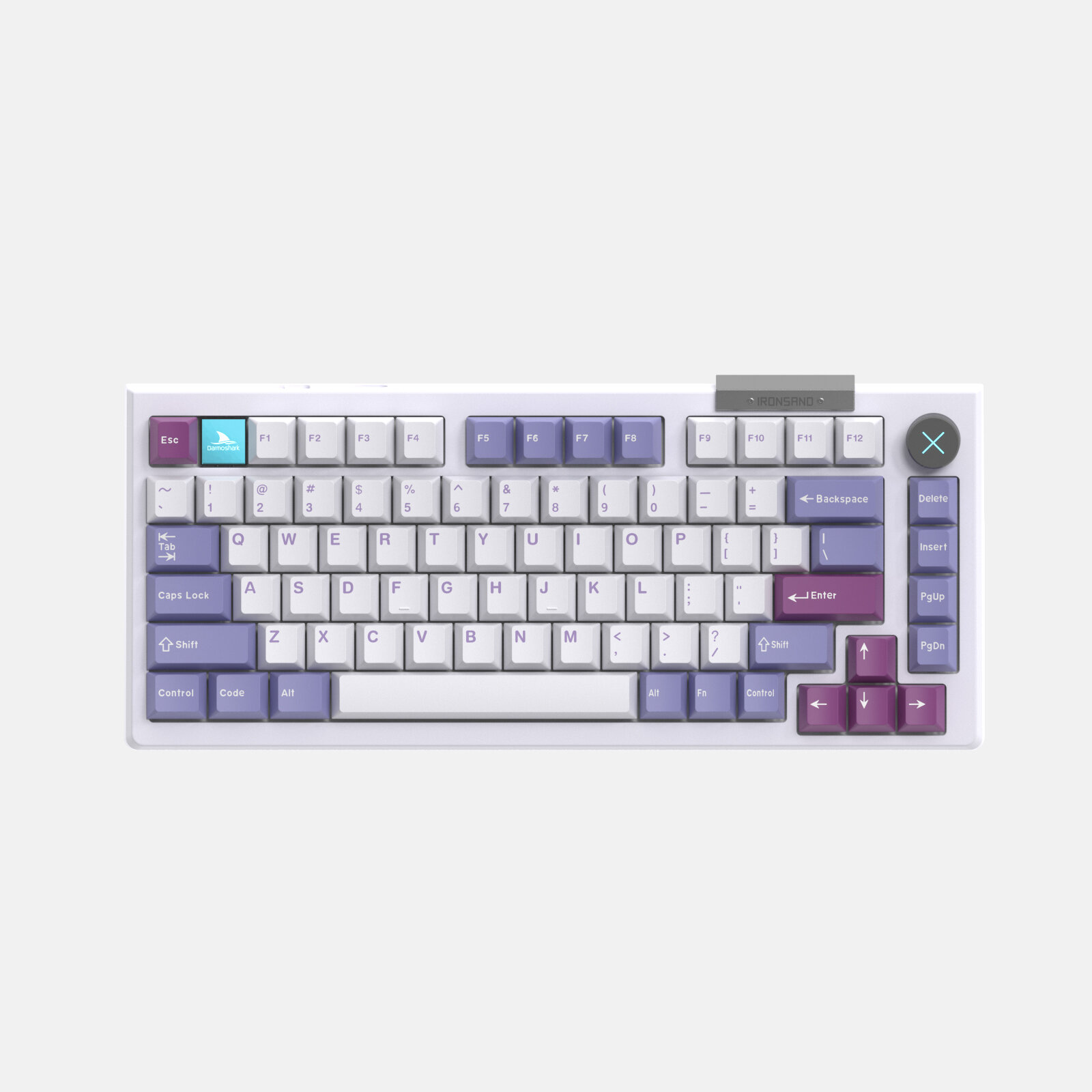 Darmoshark TOP75 81-Keys Tri-mode Mechanical Gaming Keyboard Hot Swappable TTC Fly Shark Shaft PBT Keycaps Cherry Profile RGB 2.4G/BT/Type-C Wired 75% Layout Gaming Keyboard