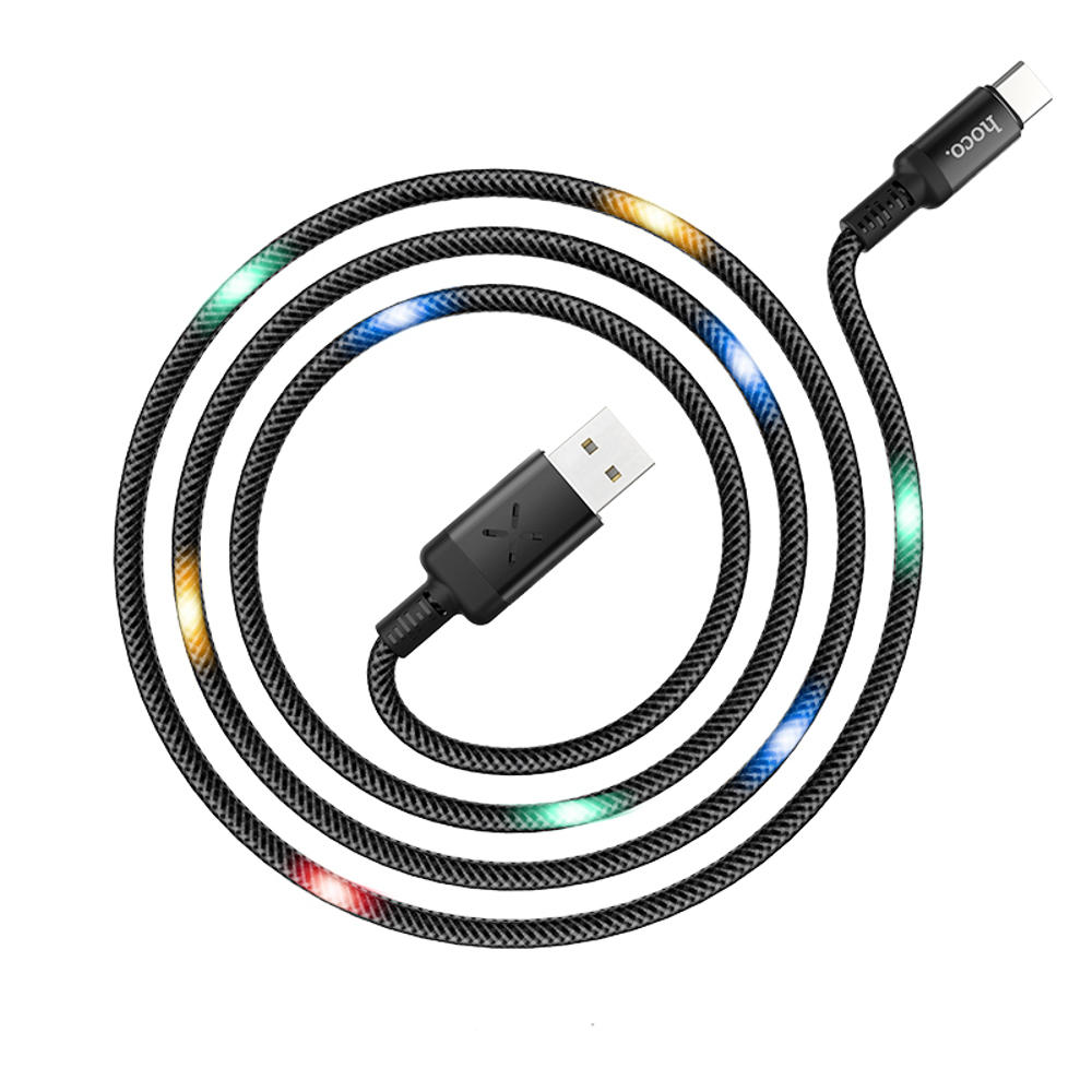 HOCO U63 Type C Charging Data Cable Sync With Backlight for Tablet Smartphone 1.2M COD
