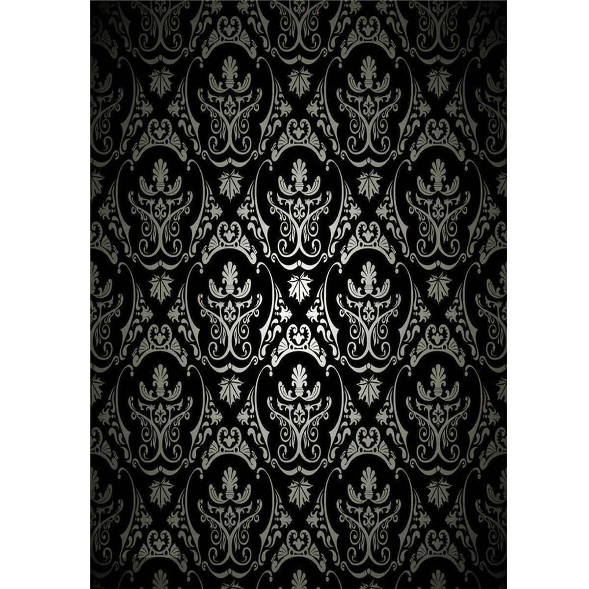 1.5x2.1m Photography Retro Damask Cloth Studio Props Background Vinyl Black COD