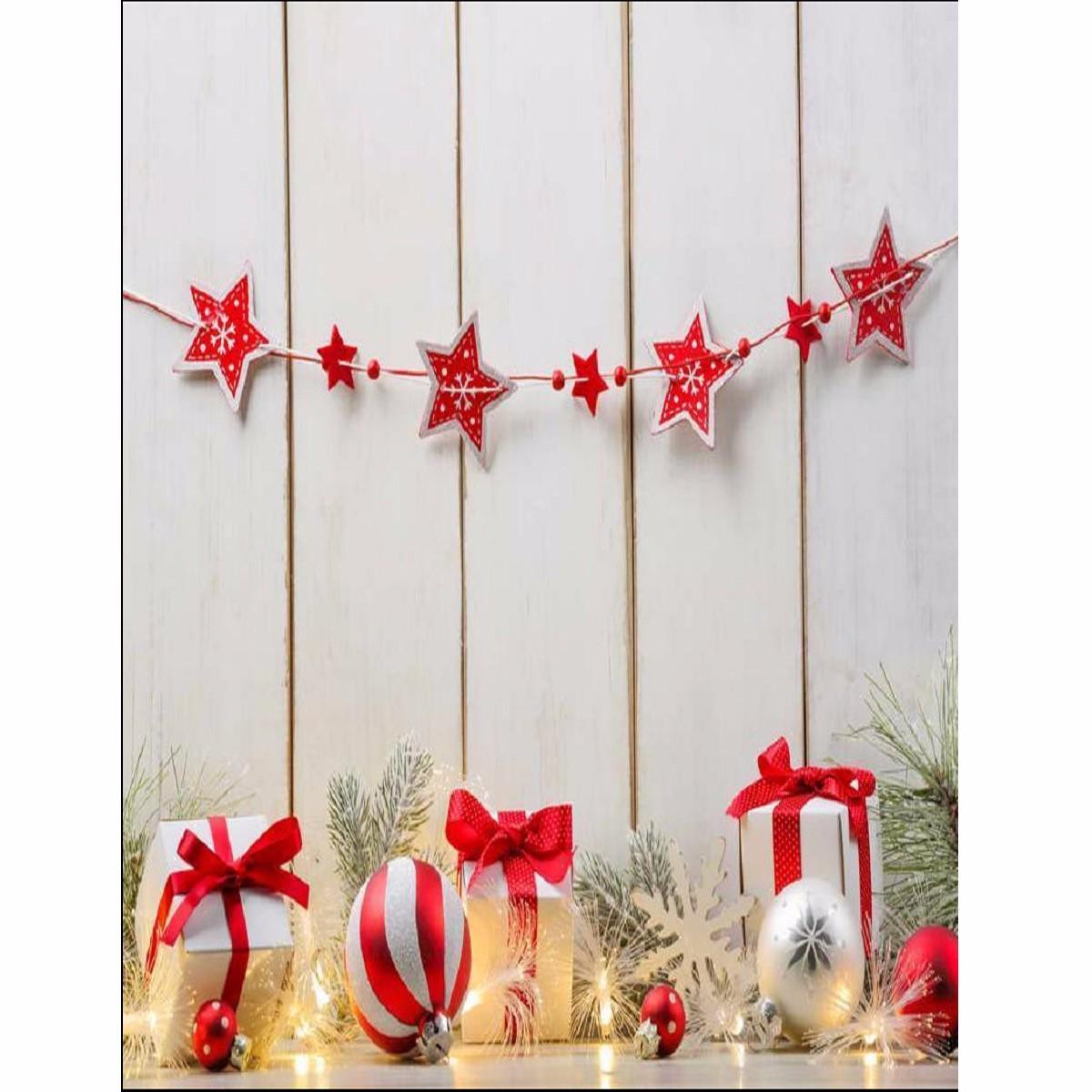 3x5ft Vinyl Christmas Gift Wood Floor Balloon Backdrop Photography Background Studio Prop COD