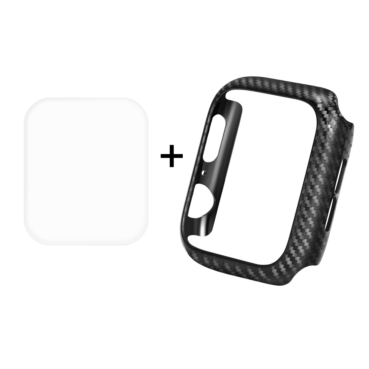 Enkay Carbon Fiber Watch Cover+3D Curved Edge Hot Bending Watch Screen Protector For Apple Watch Series 4 40mm COD