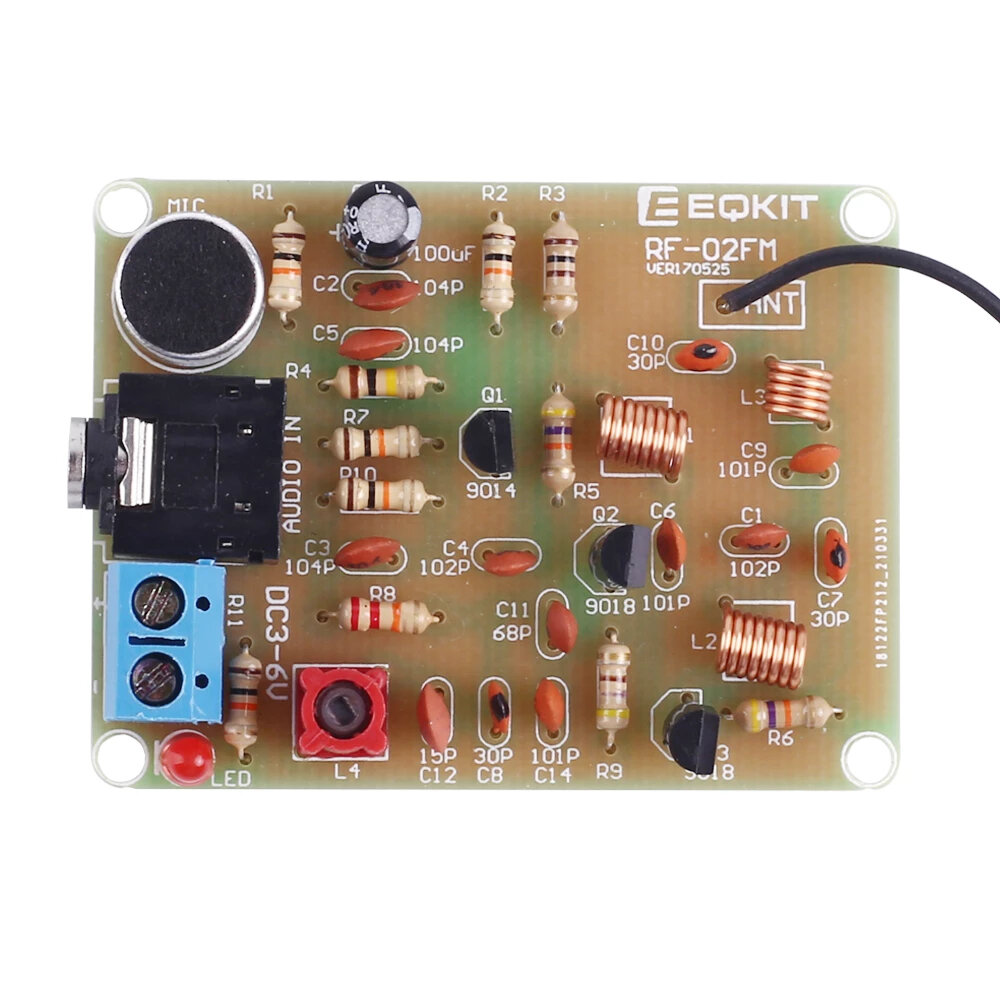 88-108MHz DIY Kit FM Radio Transmitter and Receiver Module Frequency Modulation Stereo Receiving PCB Circuit Board COD