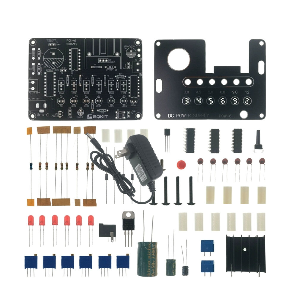 EQKIT CNC Regulated Power Supply Kit Adjustable with Voltage Indication Electronic DIY Production COD