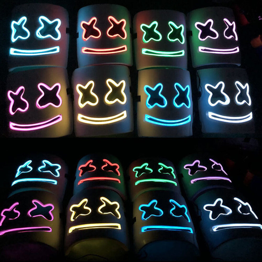 DJ Marshmallo LED Mask Luminous Helmet DIY Bar Music Party Masks Cosplay Props COD