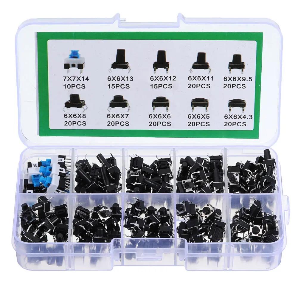 900Pcs 10 Values Tactile Push Button Switch Mini Momentary Tact Assortment Kit DIY COD