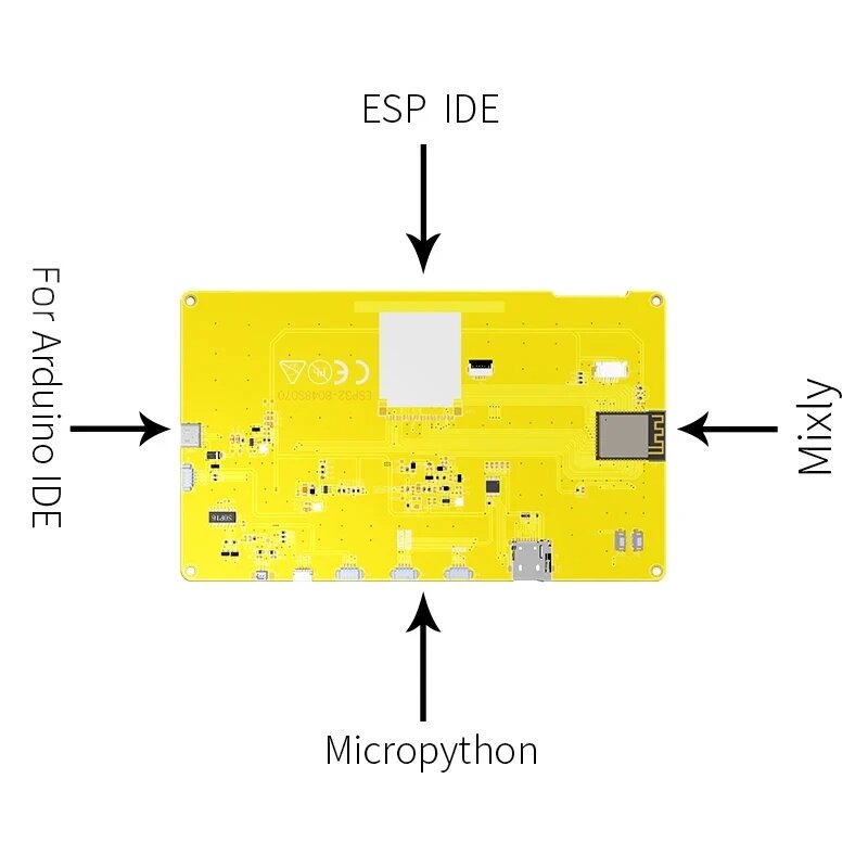 ESP32-S3 for Arduino LVGL 7 Inch 800*480 Smart Display RGB LCD TFT Module HMI 8M PSRAM 16M Flash WiFi & Bluetooth COD