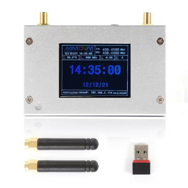 Duplex MMDVM Hotspot w/ Aluminum Alloy Shell Color Display Screen Supports For C4FM/DMR/DSTAR P25 With Raspberry Pi 1B+ COD