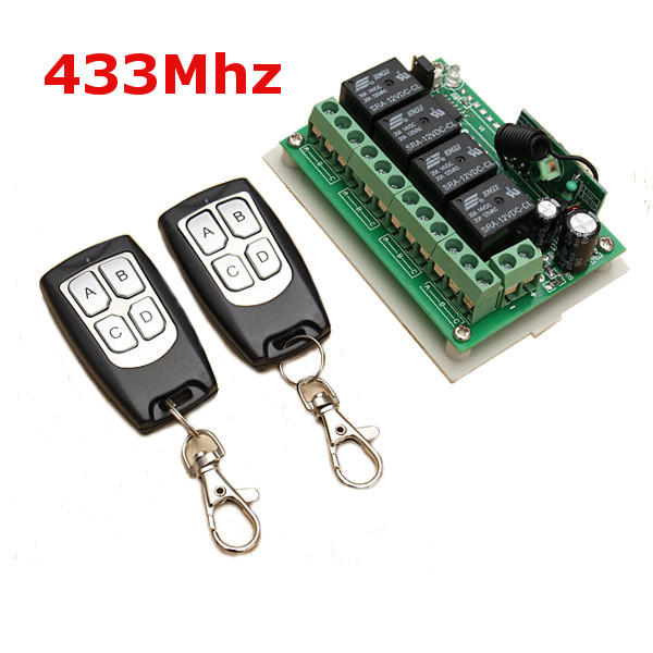 5Pcs Geekcreit® 12V 4CH Channel 433Mhz Wireless Remote Control Switch With 2 Transimitter COD