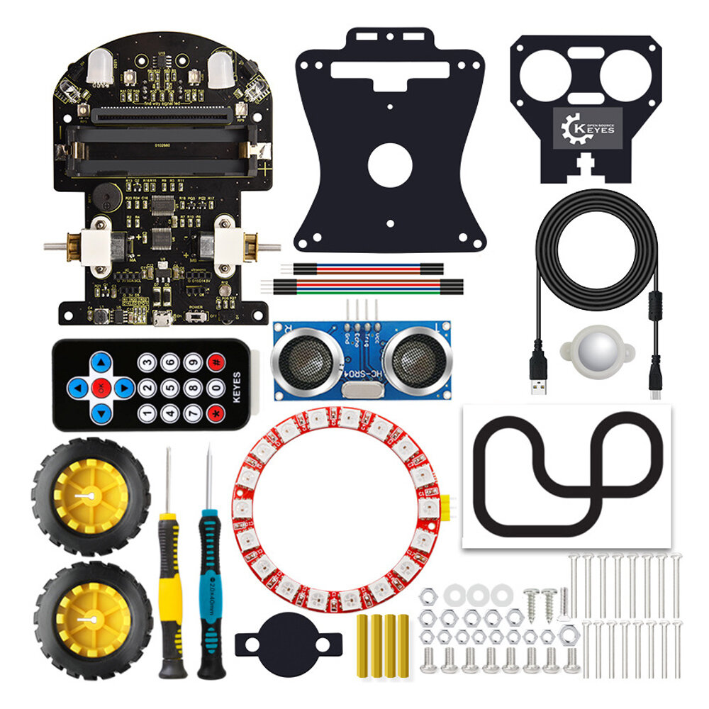 Micro:bit Smart Car Kit for Python Graphic Programming STEAM Educational Robot with/without Main Board COD