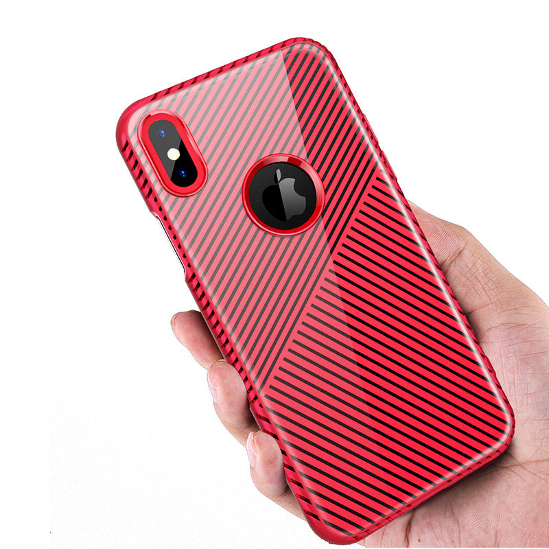 Bakeey Light Stripe Heat Dissipation Hard PC + Soft TPU Case for iPhone X COD
