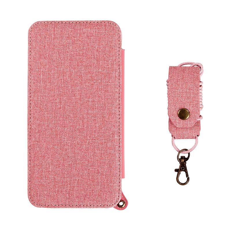 Make-up Mirror Card Slots Magnetic Kickstand Case With Adjustable Lanyard For iPhone X COD