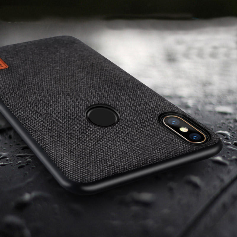 Bakeey Luxury Fabric Splice Soft Silicone Edge Shockproof Protective Case For Xiaomi Mi8 SE Non-original COD