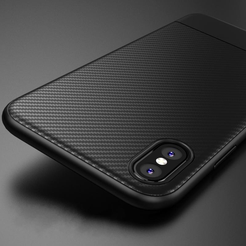 Bakeey Protective Case For iPhone XS Max Carbon Fiber Fingerprint Resistant Soft TPU Back Cover COD