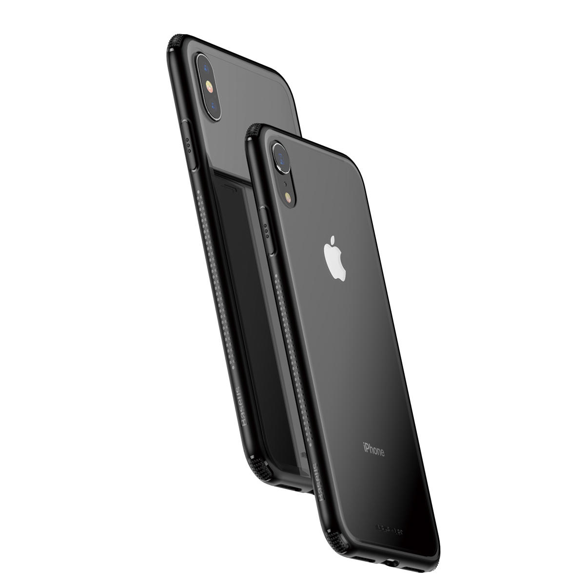 Baseus Protective Case For iPhone XS Clear Scratch Resistant Tempered Glass Back Cover+Soft TPU Frame COD