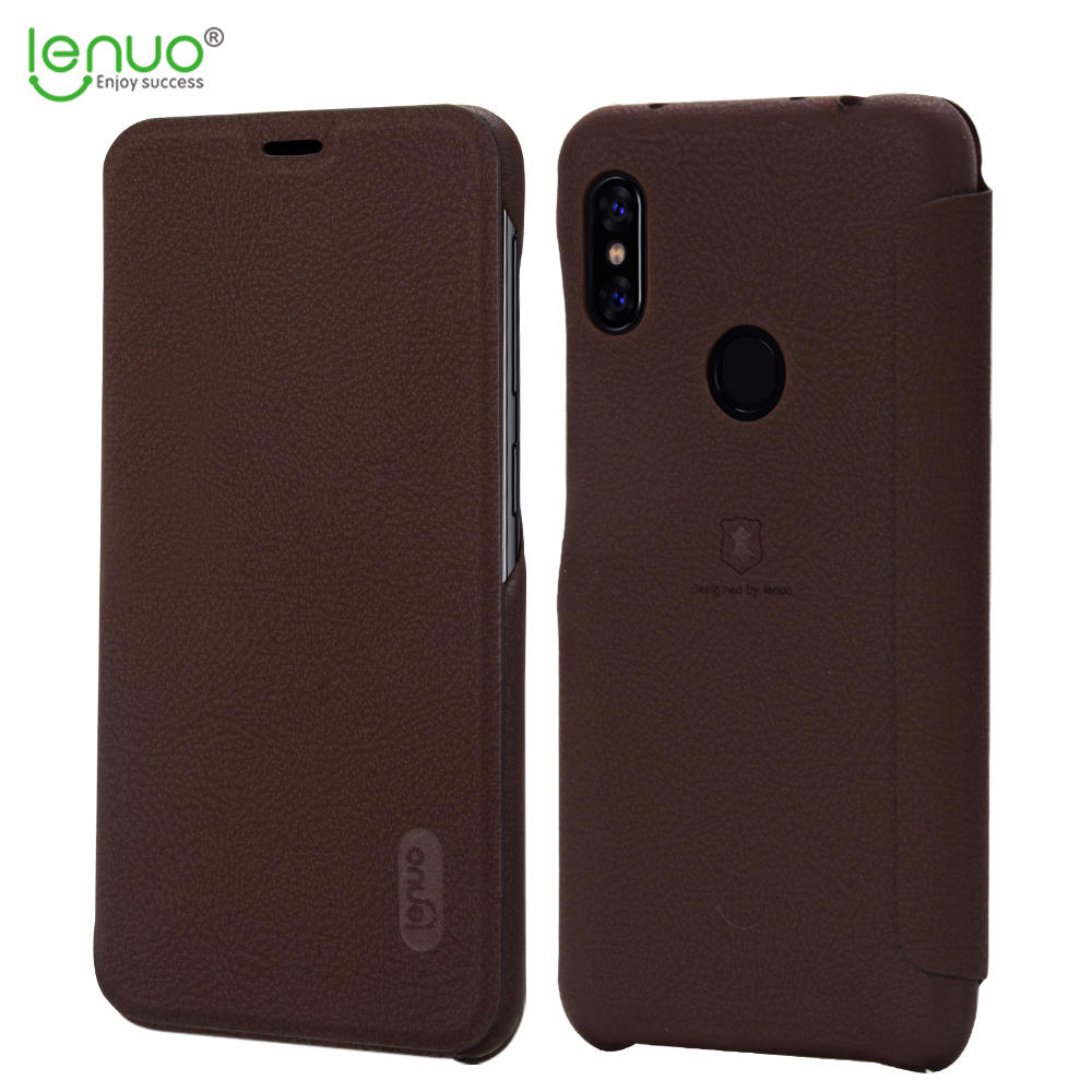 LENUO Filp Card Holder Soft Leather PU+PC Full Body Protective Case For Xiaomi Redmi Note 6 Pro COD