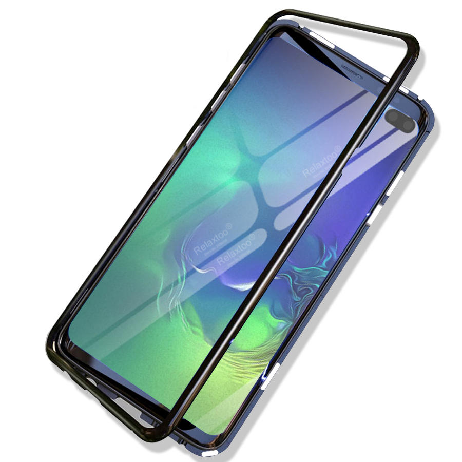 Bakeey Magnetic Adsorption Aluminum Tempered Glass Protective Case for Samsung Galaxy S10e/S10/S10 Plus/S10 5G COD