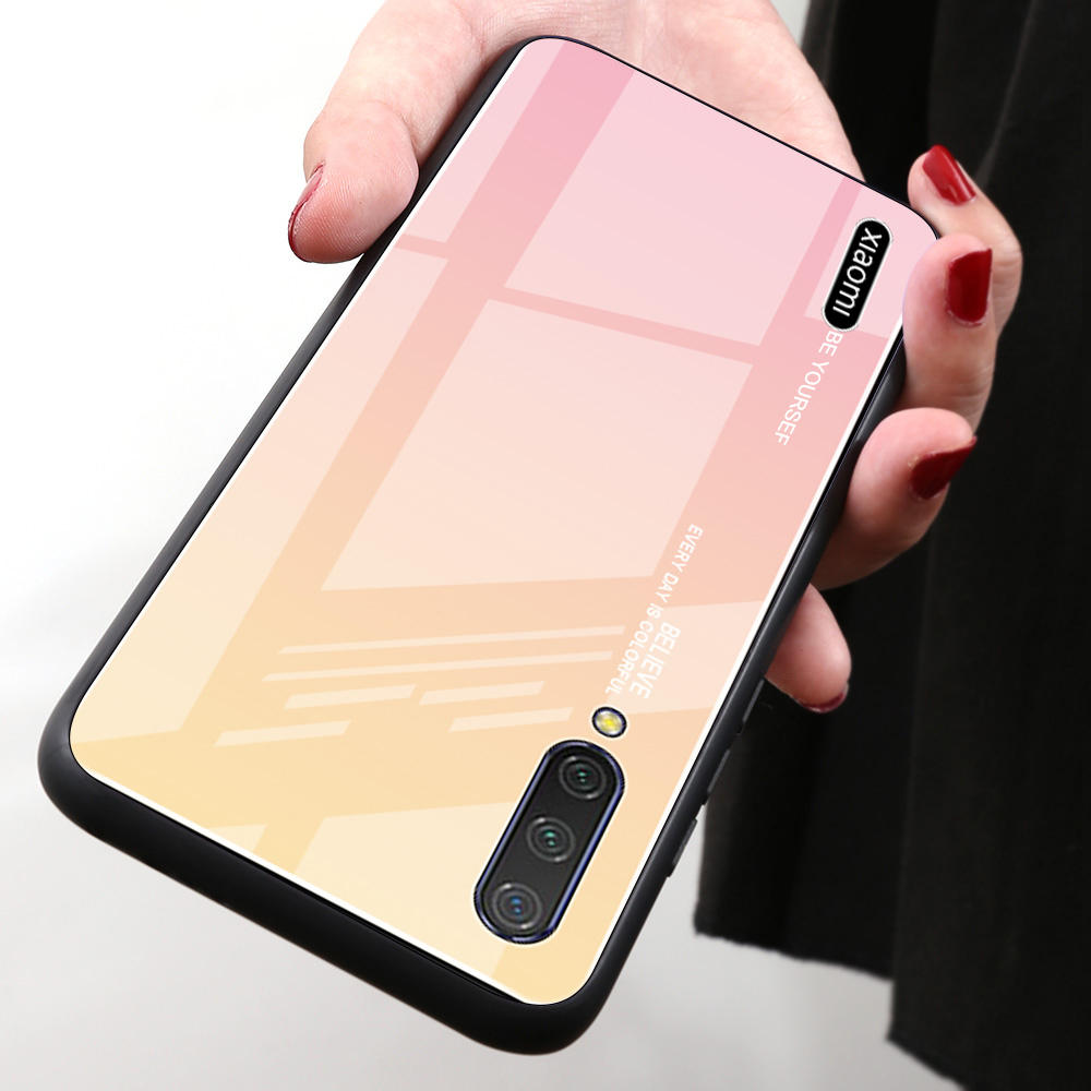 Bakeey Gradient Color Tempered Glass + Soft TPU Back Cover Protective Case for Xiaomi Mi A3 / Xiaomi Mi CC9e COD